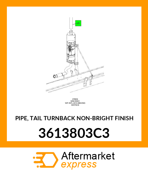 PIPE, TAIL TURNBACK NON-BRIGHT FINISH 3613803C3