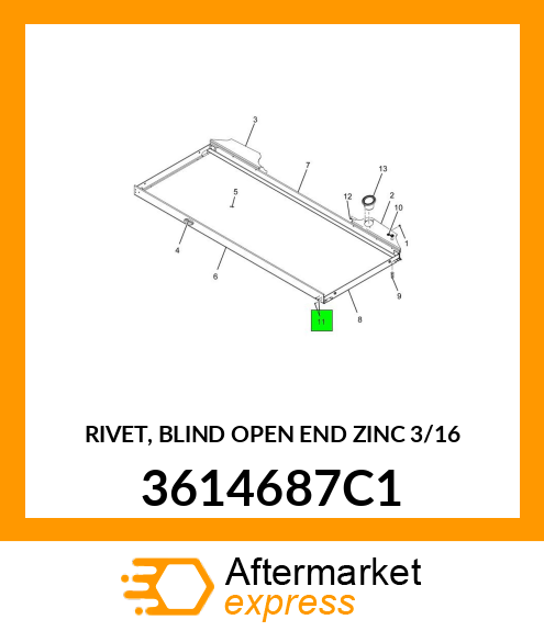 RIVET, BLIND OPEN END ZINC 3/16" 3614687C1