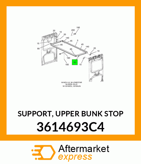 SUPPORT, UPPER BUNK STOP 3614693C4