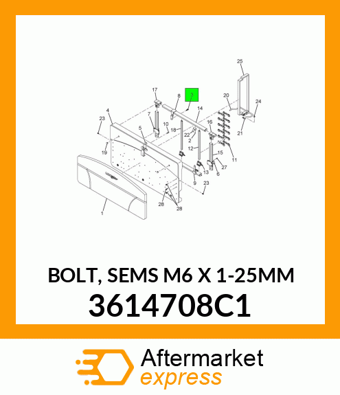 BOLT, SEMS M6 X 1-25MM 3614708C1