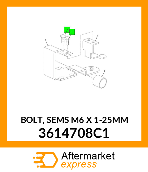 BOLT, SEMS M6 X 1-25MM 3614708C1