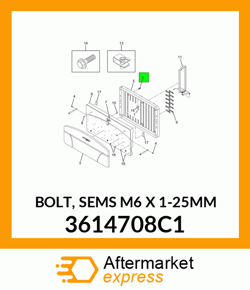 BOLT, SEMS M6 X 1-25MM 3614708C1