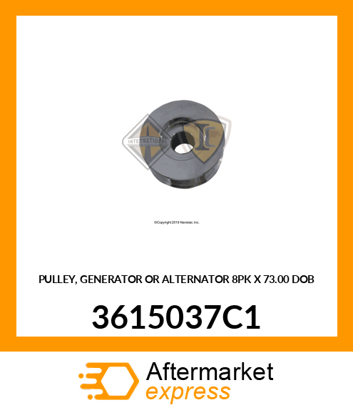 PULLEY, GENERATOR OR ALTERNATOR 8PK X 73.00 DOB 3615037C1