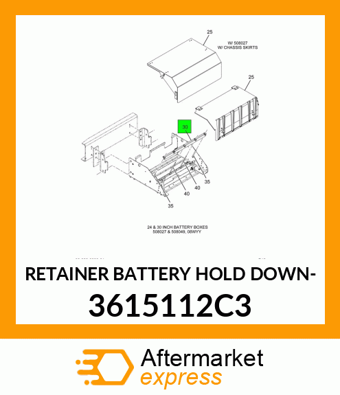 RETAINER BATTERY HOLD DOWN- 3615112C3