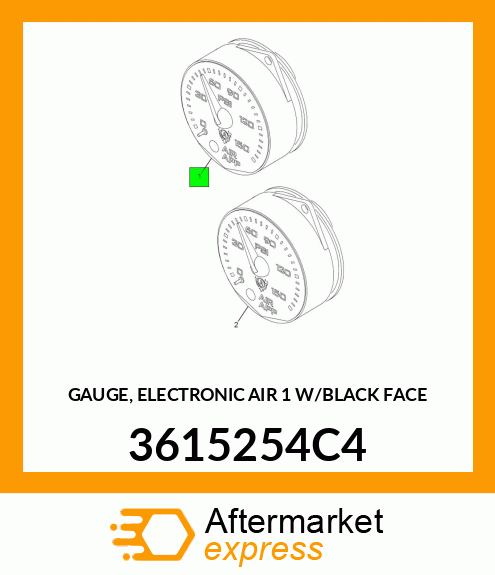 GAUGE, ELECTRONIC AIR 1 W/BLACK FACE 3615254C4