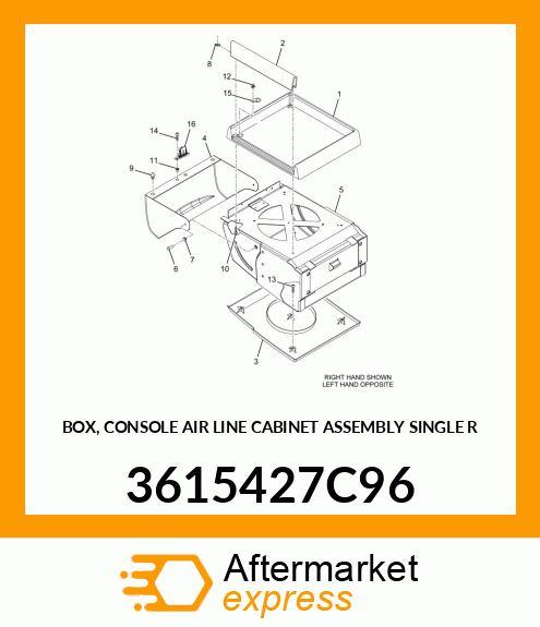 BOX, CONSOLE AIR LINE CABINET ASSEMBLY SINGLE R 3615427C96