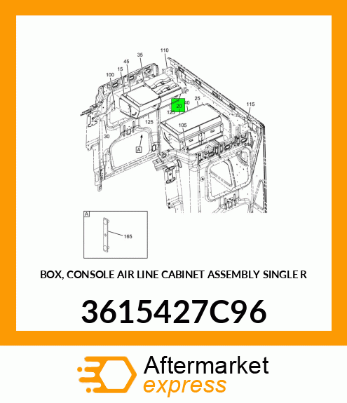 BOX, CONSOLE AIR LINE CABINET ASSEMBLY SINGLE R 3615427C96