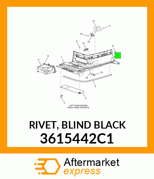 RIVET, BLIND BLACK 3615442C1