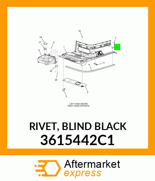 RIVET, BLIND BLACK 3615442C1