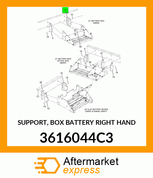 SUPPORT, BOX BATTERY RIGHT HAND 3616044C3