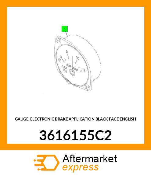 GAUGE, ELECTRONIC BRAKE APPLICATION BLACK FACE ENGLISH 3616155C2
