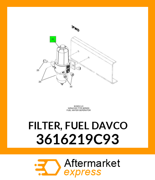 FILTER, FUEL DAVCO 3616219C93