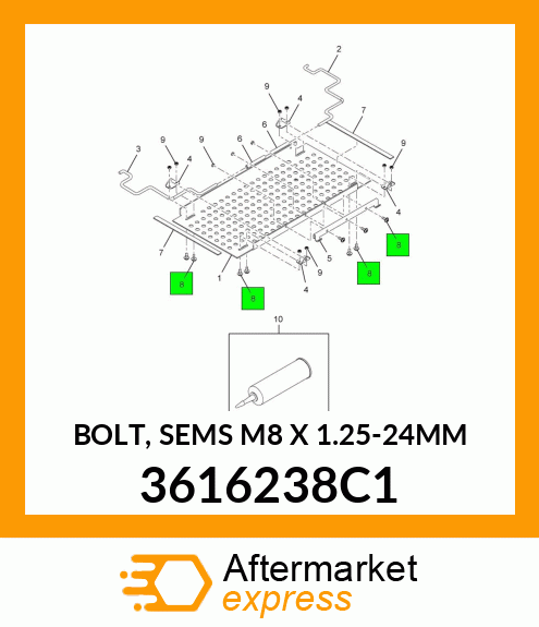 BOLT, SEMS M8 X 1.25-24MM 3616238C1