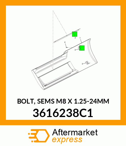 BOLT, SEMS M8 X 1.25-24MM 3616238C1