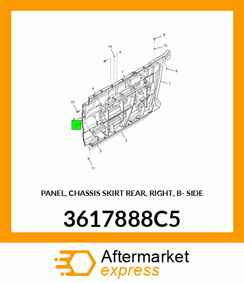 PANEL, CHASSIS SKIRT REAR, RIGHT, B- SIDE 3617888C5