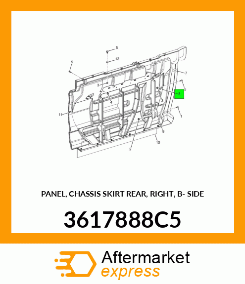 PANEL, CHASSIS SKIRT REAR, RIGHT, B- SIDE 3617888C5