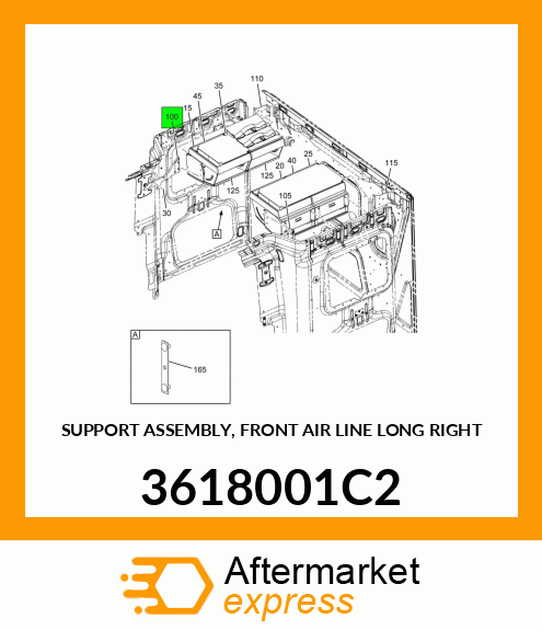 SUPPORT ASSEMBLY, FRONT AIR LINE LONG RIGHT 3618001C2