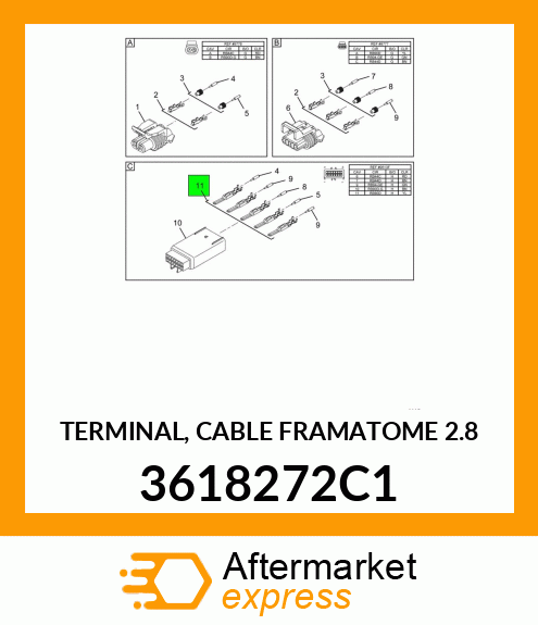 TERMINAL, CABLE FRAMATOME 2.8 3618272C1
