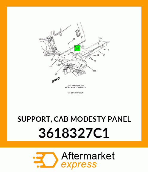 SUPPORT, CAB MODESTY PANEL 3618327C1