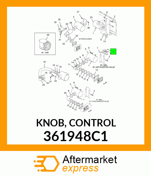 KNOB, CONTROL 361948C1