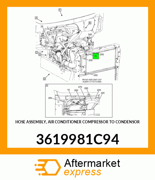 HOSE ASSEMBLY, AIR CONDITIONER COMPRESSOR TO CONDENSOR 3619981C94