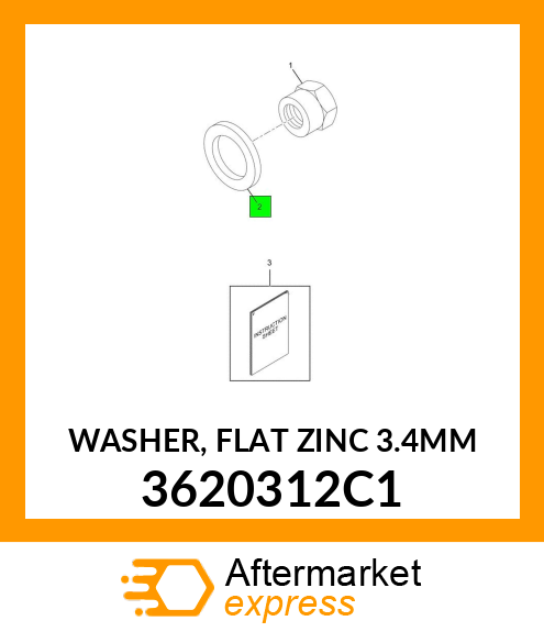 WASHER, FLAT ZINC 3.4MM 3620312C1