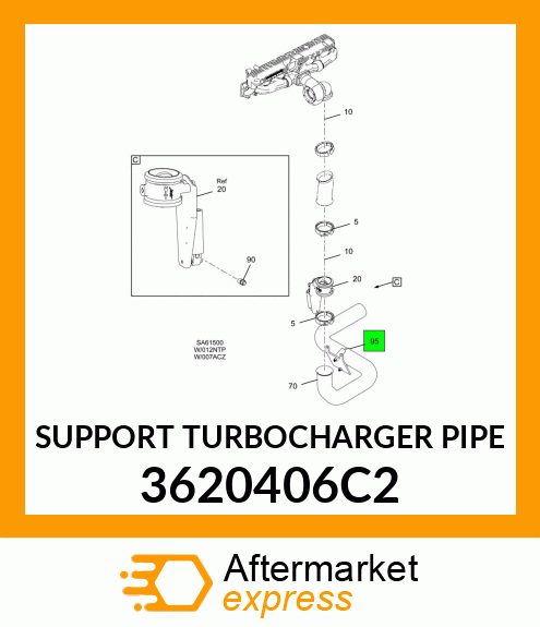 SUPPORT TURBOCHARGER PIPE 3620406C2