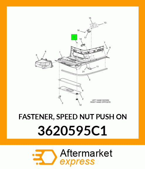 FASTENER, SPEED NUT PUSH ON 3620595C1