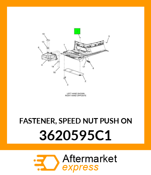 FASTENER, SPEED NUT PUSH ON 3620595C1