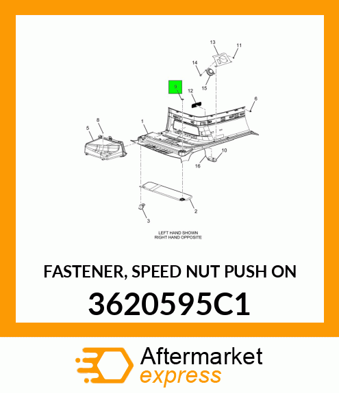 FASTENER, SPEED NUT PUSH ON 3620595C1