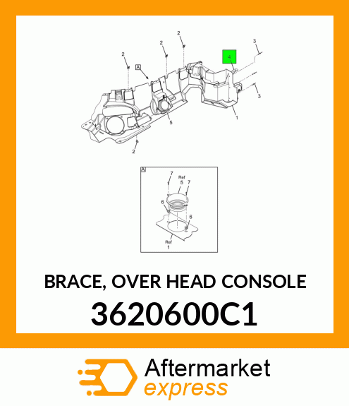 BRACE, OVER HEAD CONSOLE 3620600C1