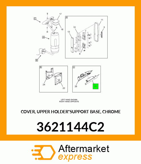 COVER, UPPER HOLDER"SUPPORT BASE, CHROME 3621144C2