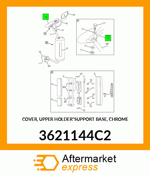 COVER, UPPER HOLDER"SUPPORT BASE, CHROME 3621144C2