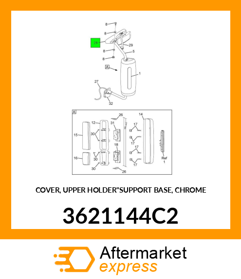 COVER, UPPER HOLDER"SUPPORT BASE, CHROME 3621144C2