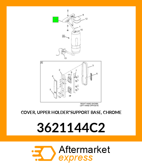 COVER, UPPER HOLDER"SUPPORT BASE, CHROME 3621144C2