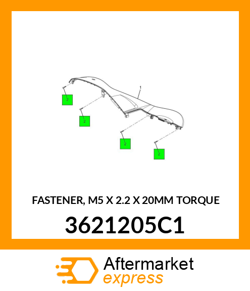 FASTENER, M5 X 2.2 X 20MM TORQUE 3621205C1