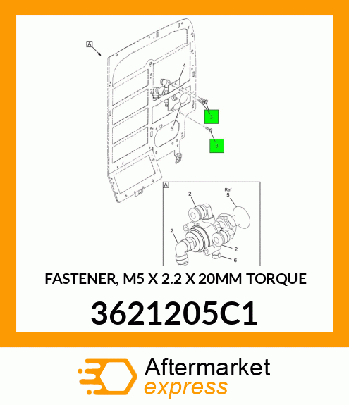 FASTENER, M5 X 2.2 X 20MM TORQUE 3621205C1