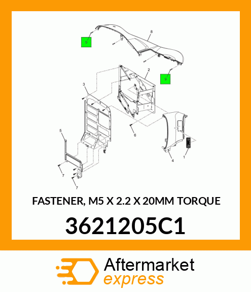 FASTENER, M5 X 2.2 X 20MM TORQUE 3621205C1