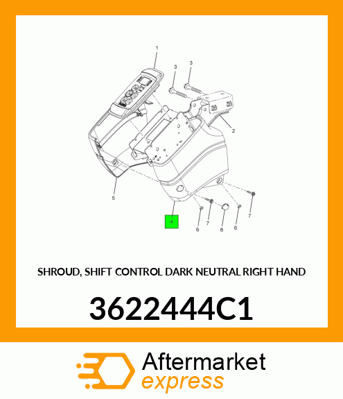 SHROUD, SHIFT CONTROL DARK NEUTRAL RIGHT HAND 3622444C1