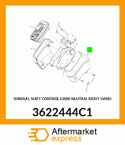 SHROUD, SHIFT CONTROL DARK NEUTRAL RIGHT HAND 3622444C1
