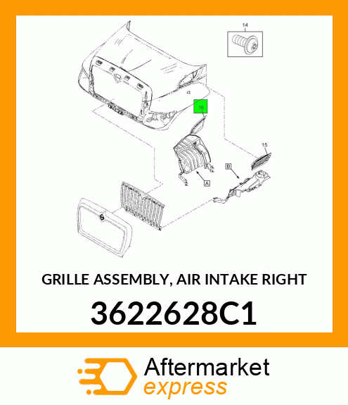 GRILLE ASSEMBLY, AIR INTAKE RIGHT 3622628C1