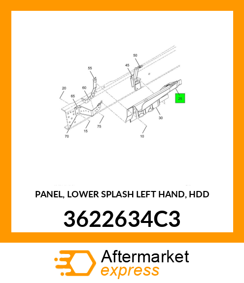 PANEL, LOWER SPLASH LEFT HAND, HDD 3622634C3