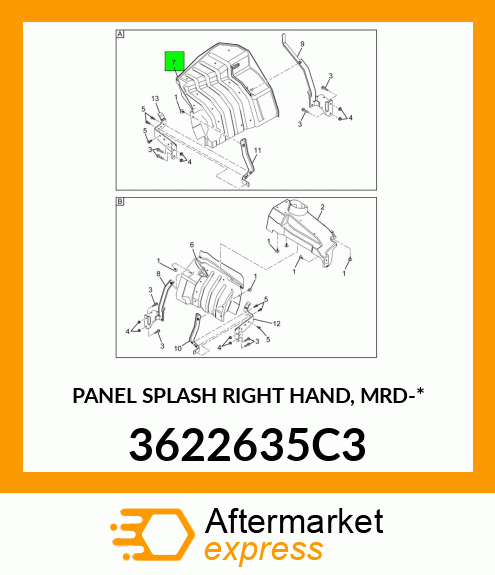 PANEL SPLASH RIGHT HAND, MRD-* 3622635C3
