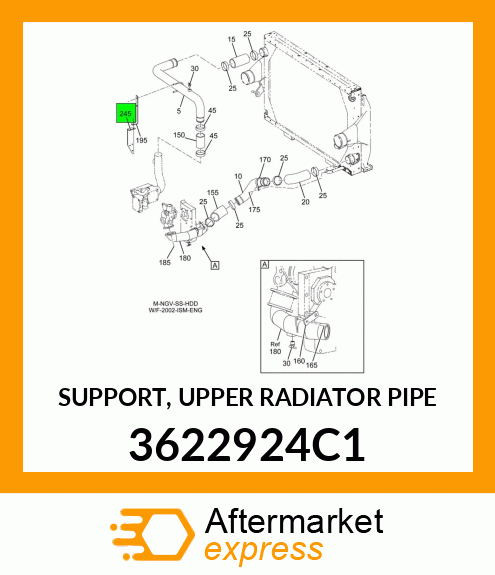 SUPPORT, UPPER RADIATOR PIPE 3622924C1