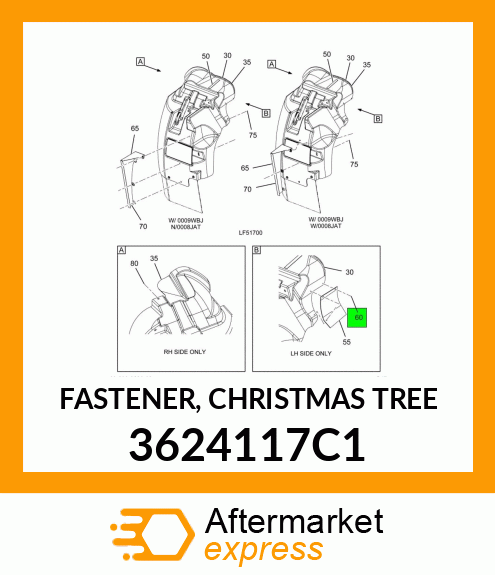 FASTENER, CHRISTMAS TREE 3624117C1