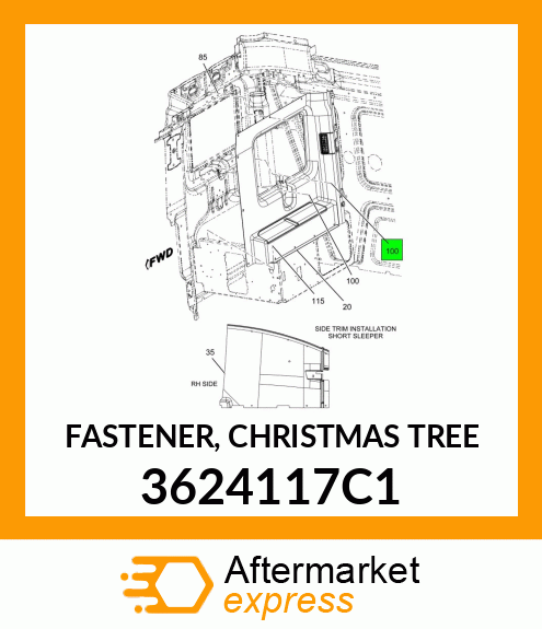 FASTENER, CHRISTMAS TREE 3624117C1