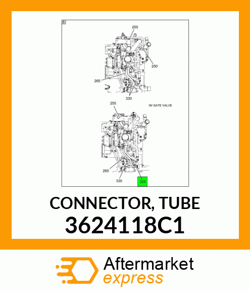 CONNECTOR, TUBE 3624118C1