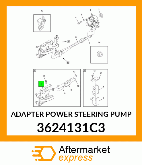 ADAPTER POWER STEERING PUMP 3624131C3