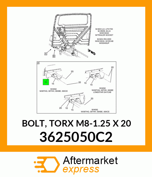 BOLT, TORX M8-1.25 X 20 3625050C2