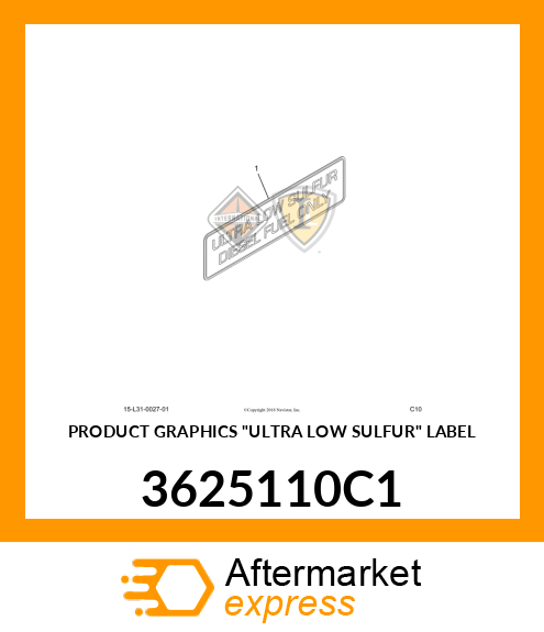 PRODUCT GRAPHICS "ULTRA LOW SULFUR" LABEL 3625110C1